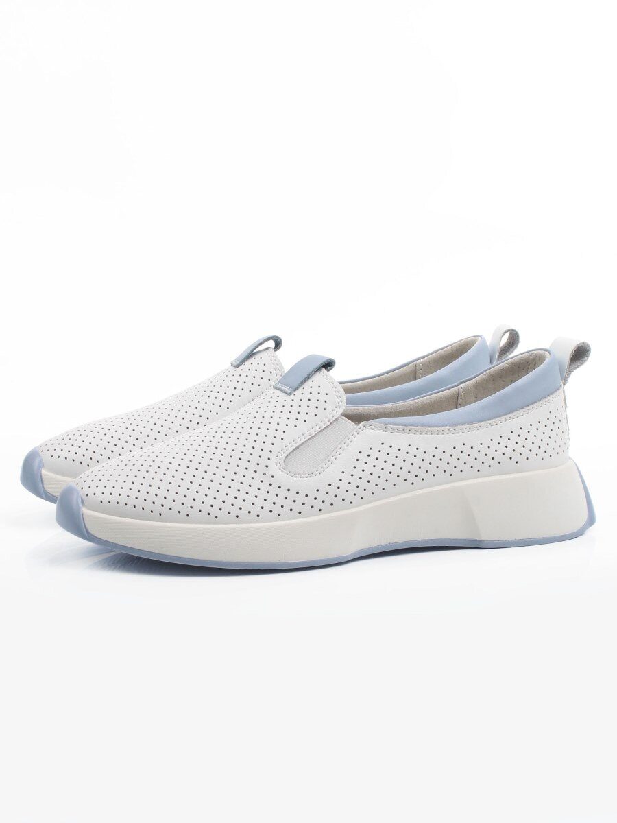 06-YG108-1 WHITE/LT. BLUE Туфли летние женские (натуральная кожа)