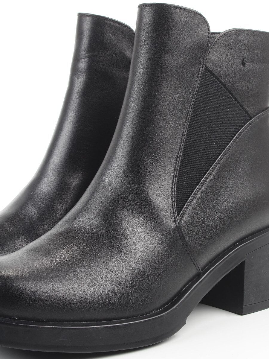 01-M43-6 BLACK Ботинки демисезонные женские (натуральная кожа, байка)