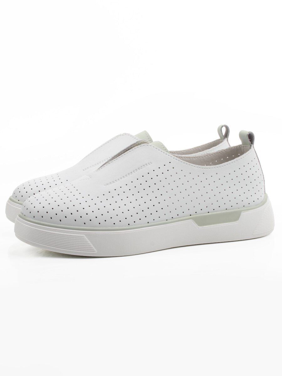 06-YE297-1 WHITE/OLIVE Туфли летние женские (натуральная кожа)