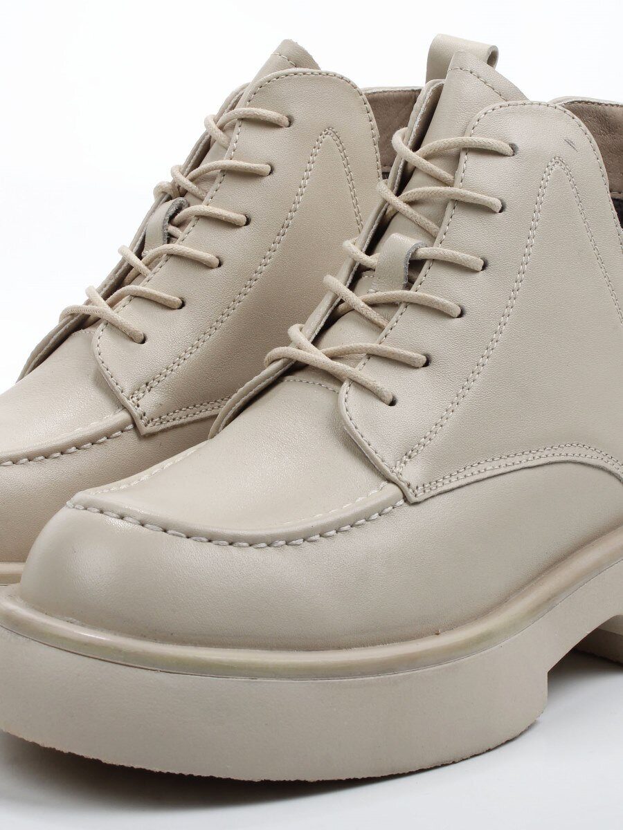01-XKL22-107R LT. BEIGE Ботинки демисезонные женские (натуральная кожа, байка)