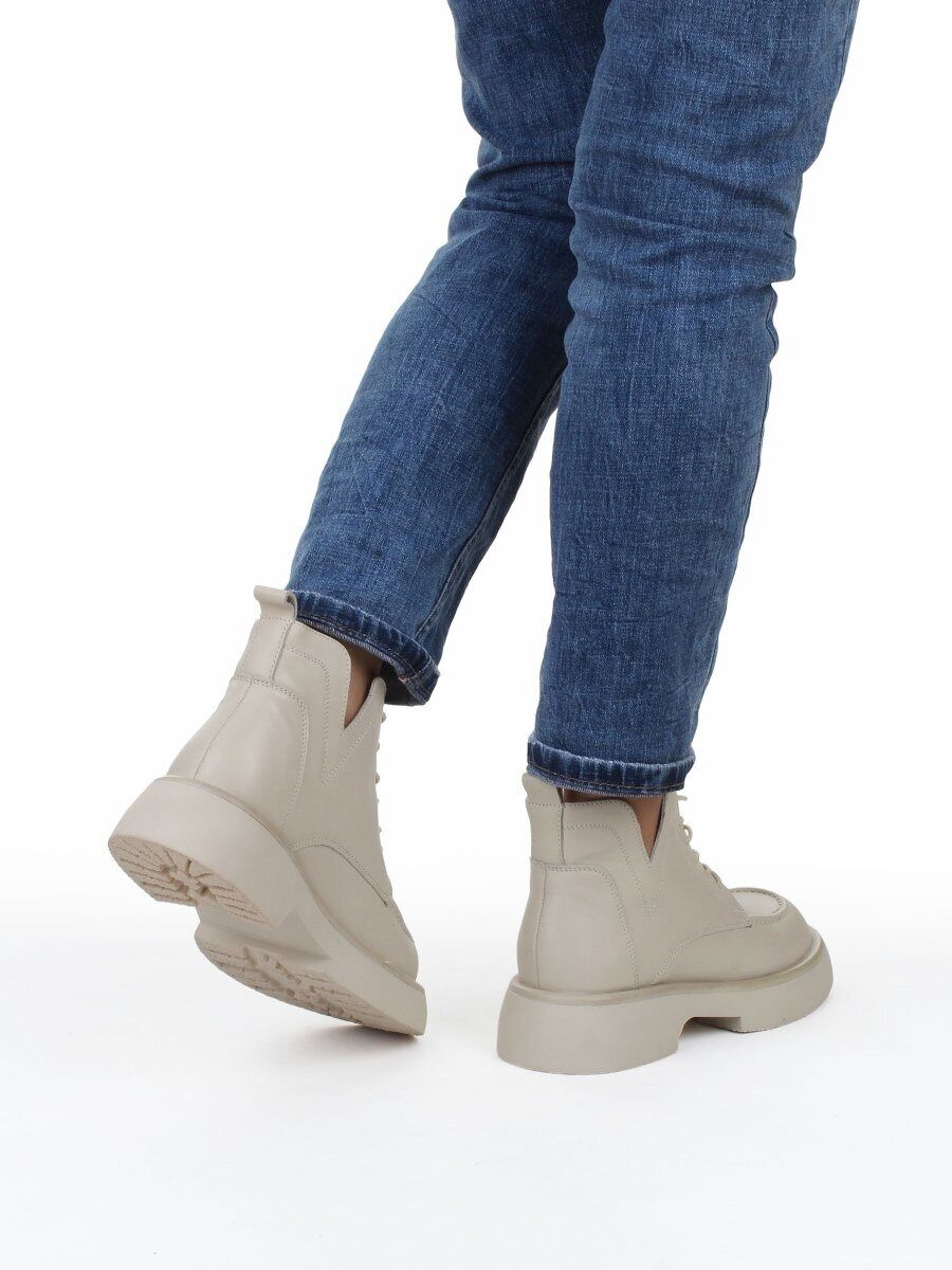 01-XKL22-107R LT. BEIGE Ботинки демисезонные женские (натуральная кожа, байка)
