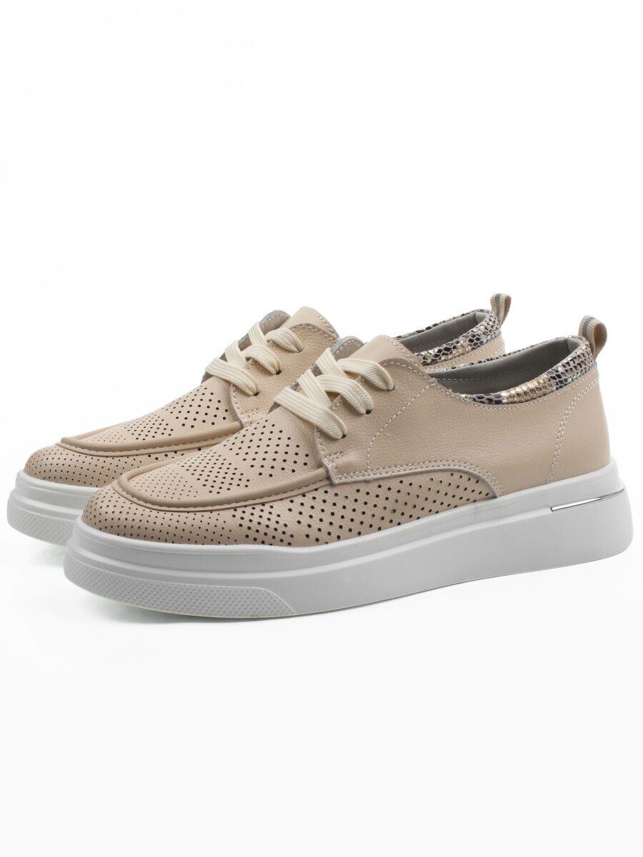 03-C929-2A BEIGE Полуботинки летние женские (натуральная кожа)