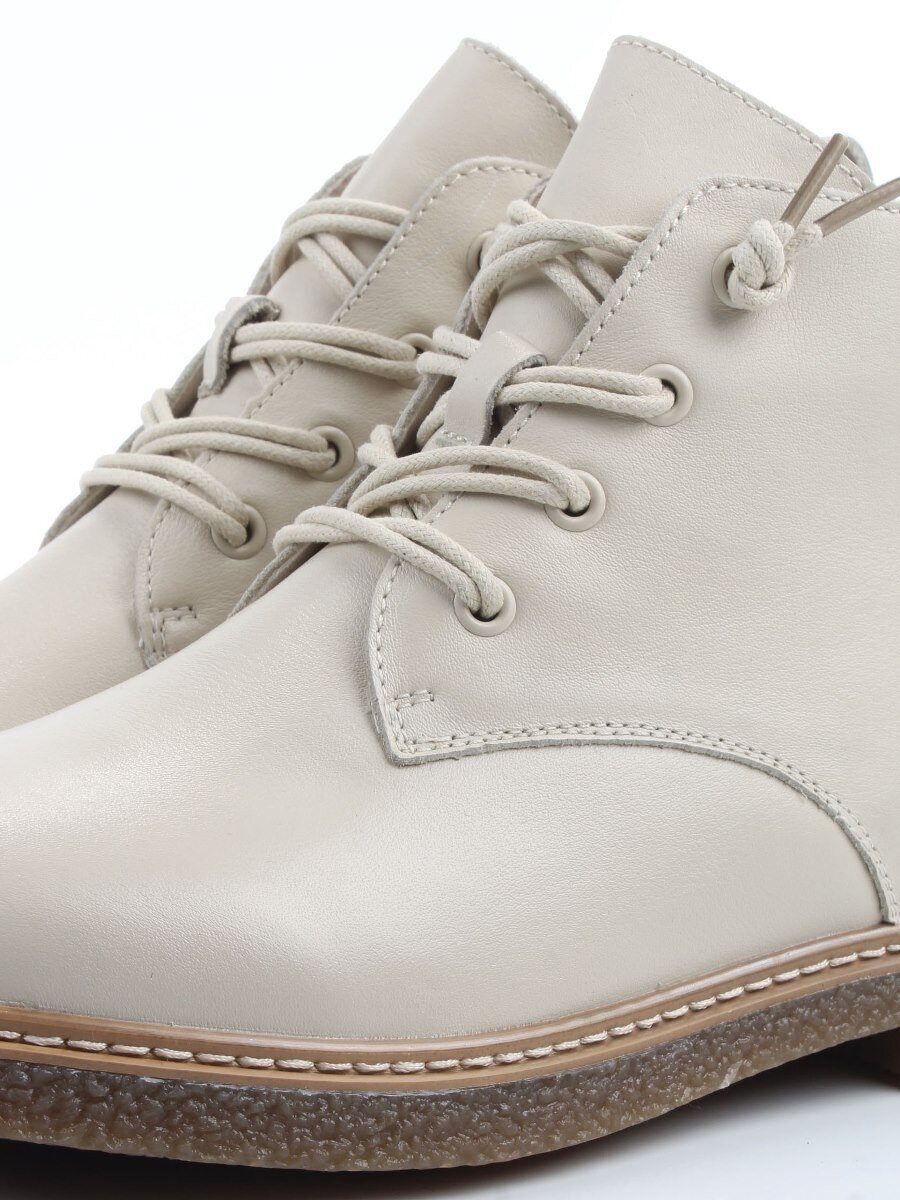 01-XKL24-056R BEIGE Ботинки демисезонные женские (натуральная кожа, байка)