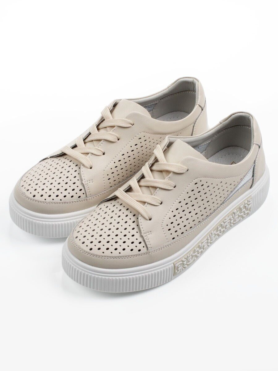 03-C322-2A BEIGE Полуботинки летние женские (натуральная кожа)