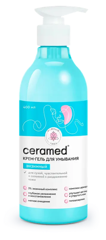 Церамед Крем-гель для умывания энзимный (400 мл).6 /арт-99069/