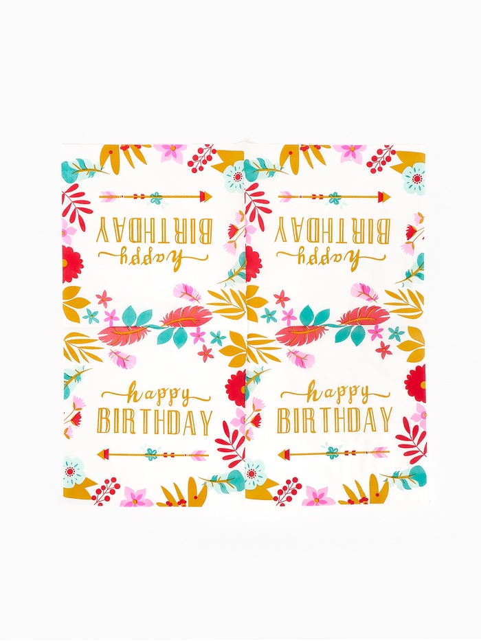 Салфетки бумажные «Happy birthday», 33×33 см, 20 шт.