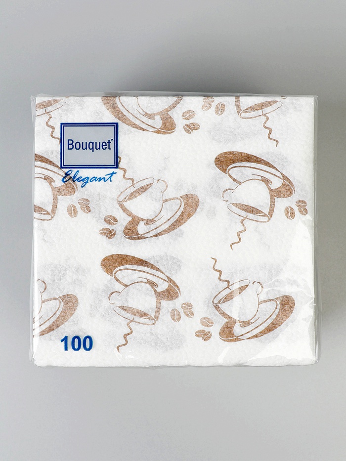 Салфетки бумажные однослойные «Кофе», 24×24, 100 шт.