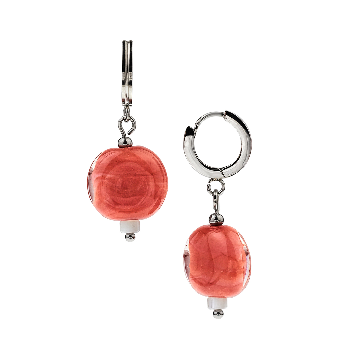 Серьги из муранского стекла VANILA CORALL LS3541