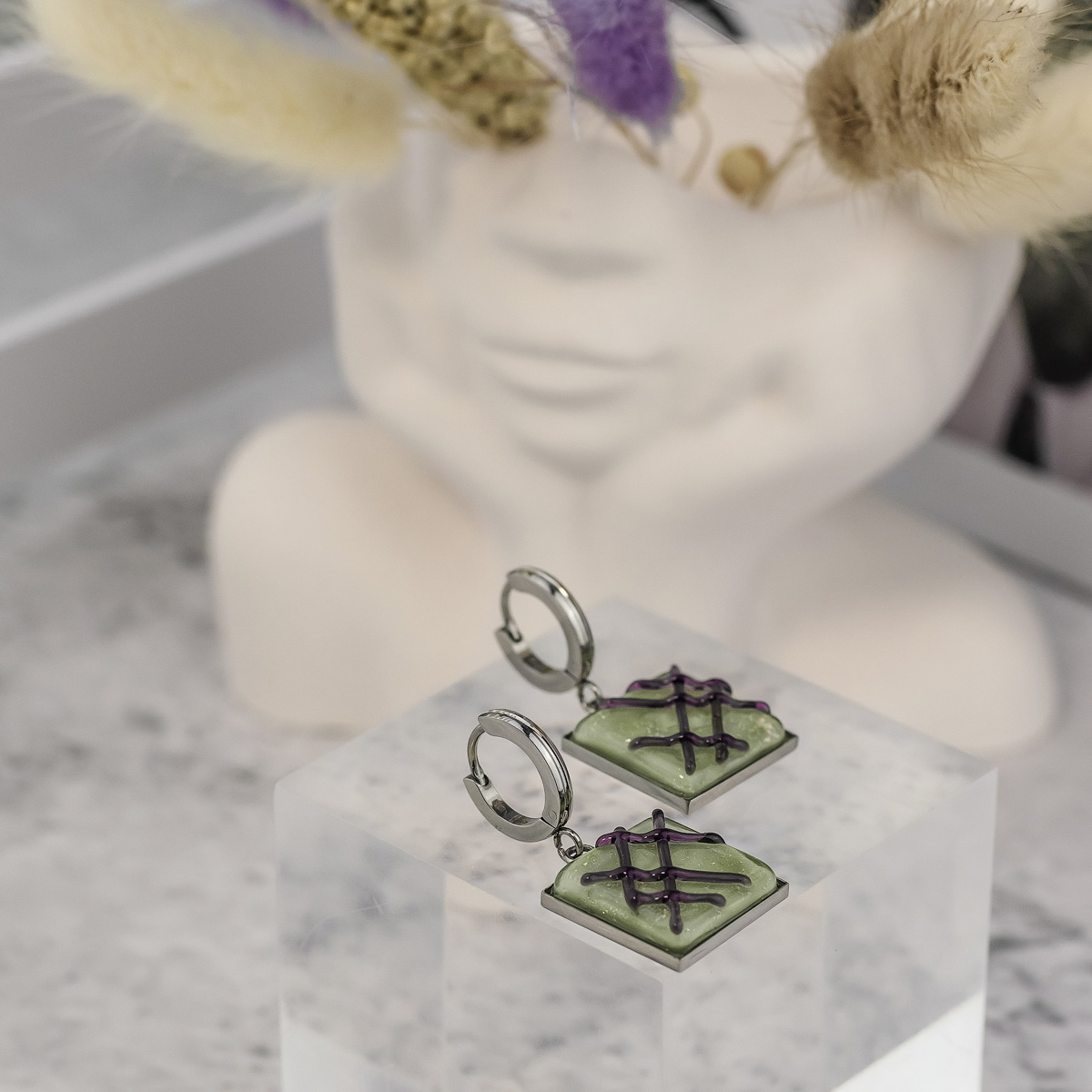 Серьги из муранского стекла TARTAN DESIGN LS3560
