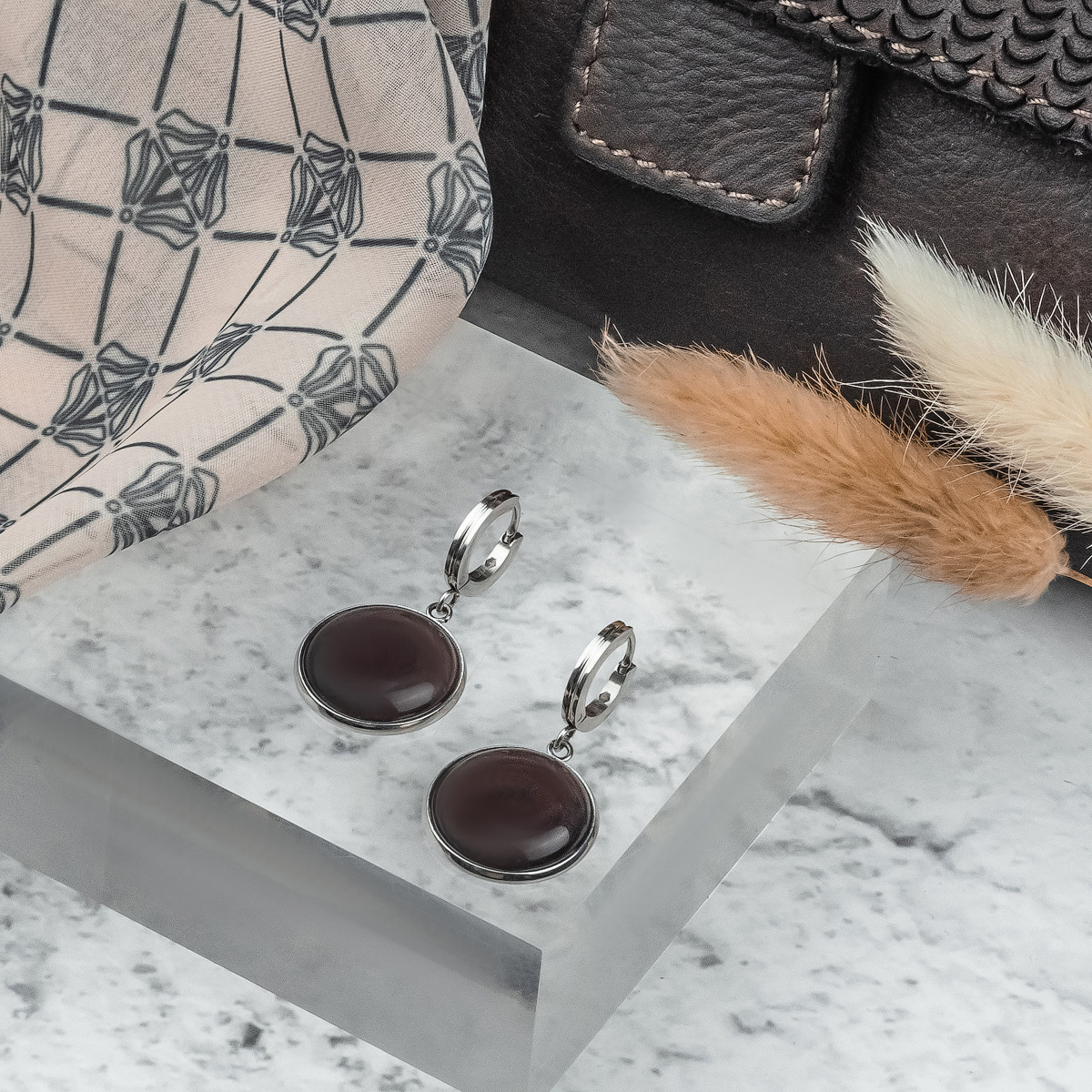 Серьги из муранского стекла MAROON LS3550