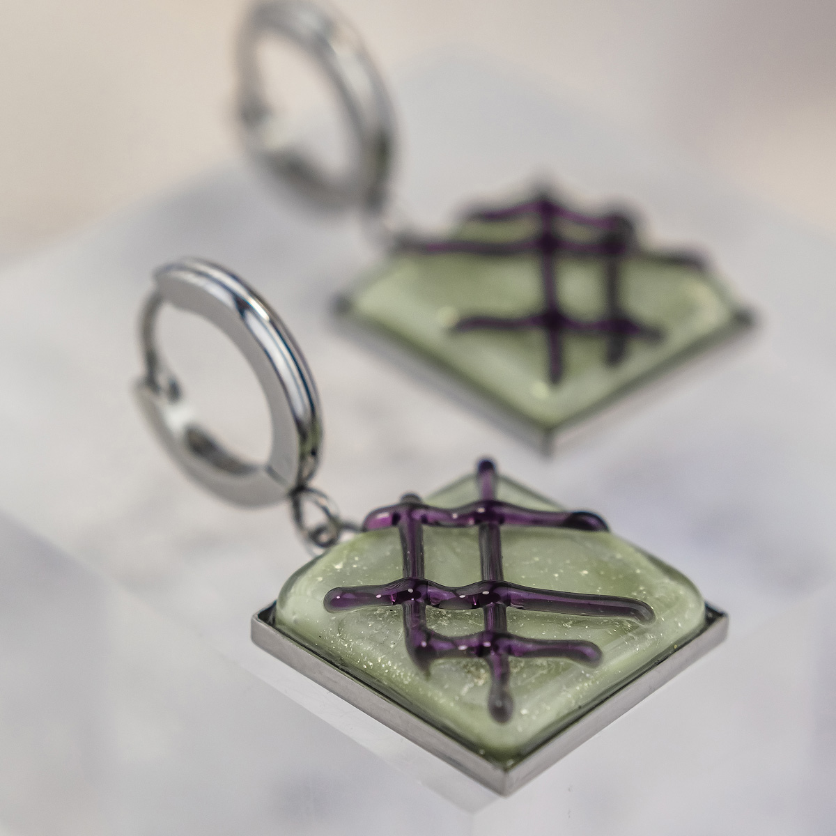 Серьги из муранского стекла TARTAN DESIGN LS3560