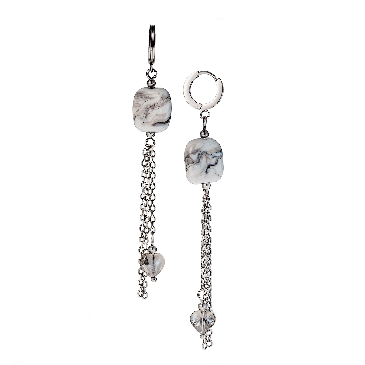 Серьги из муранского стекла GREY CUT LC3471