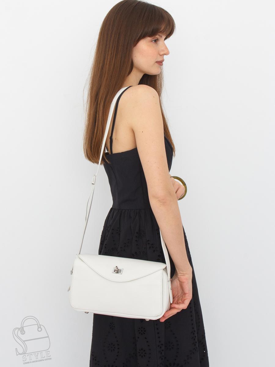 Сумка женская кожаная 6119LP white Polina&Eiterou