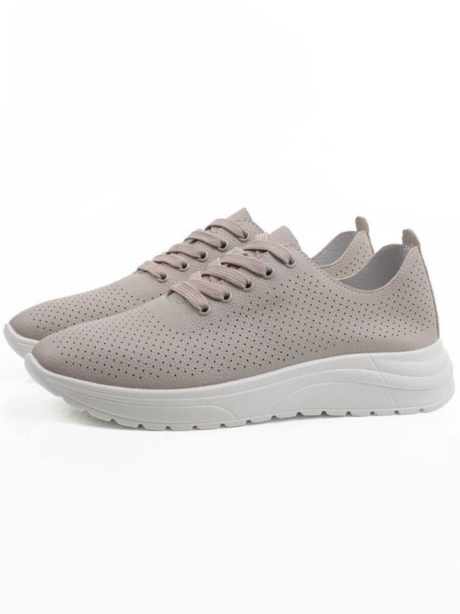 03-YH596-3 GRAY/BEIGE Полуботинки летние женские (натуральная кожа)