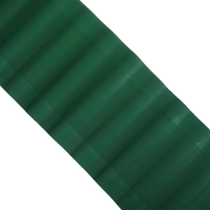 Лента бордюрная, 30 см × 9 м, толщина 0.6 мм, гофра, пластиковая, зелёная