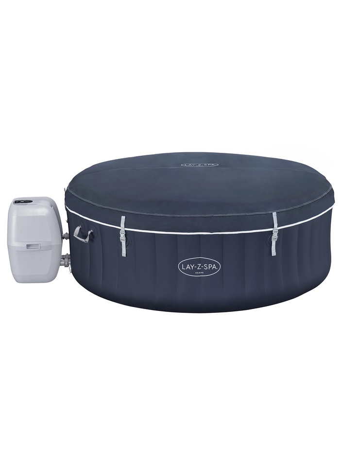 Спа - бассейн Miami EnergySense AirJet 4 Dark Blue, 180×66 см, фильтр-насос, тент, дозатор для химии, аэромассаж, круглый, 6001C Bestway