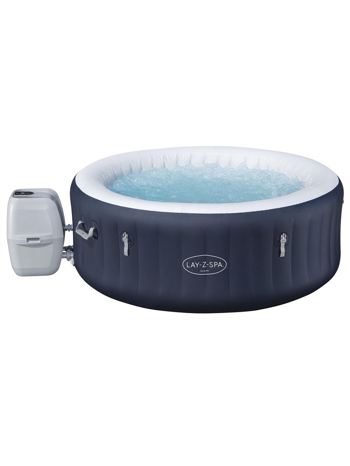 Спа - бассейн Miami EnergySense AirJet 4 Dark Blue, 180×66 см, фильтр-насос, тент, дозатор для химии, аэромассаж, круглый, 6001C Bestway