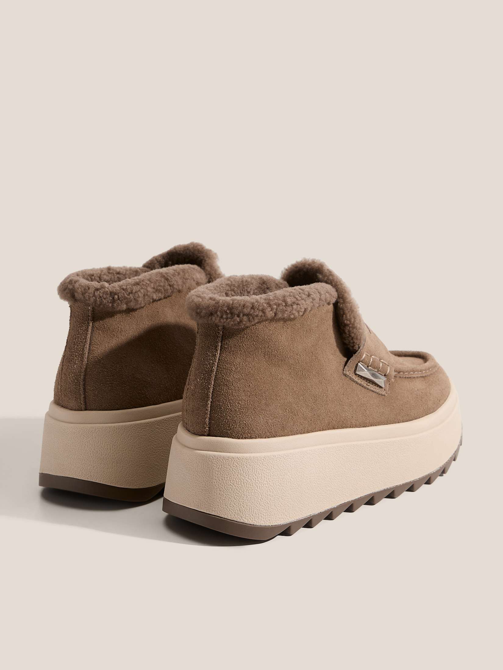 Женские высокие лоферы TENDANCE 4841390, серо-коричневый