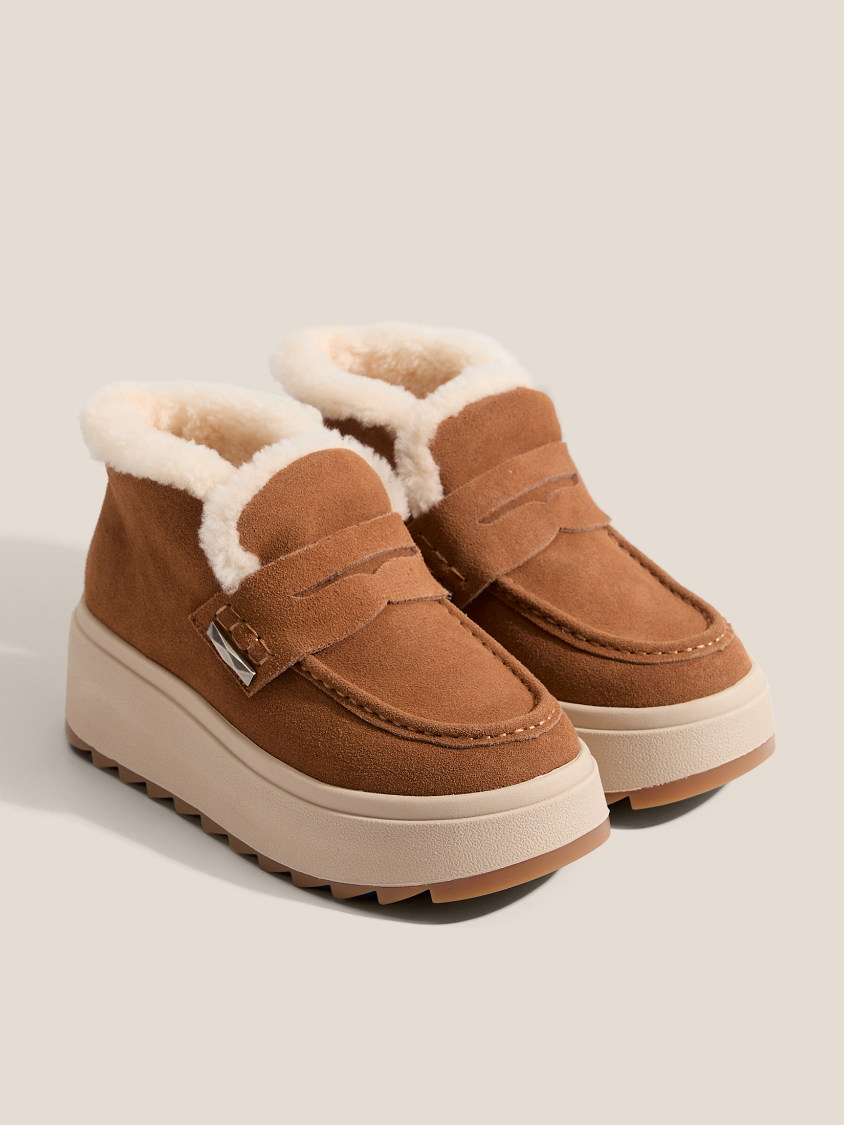Женские высокие лоферы TENDANCE 4841376, коричневый
