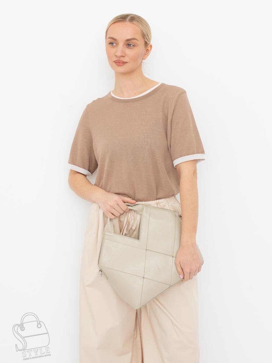 Сумка женская кожаная 6606VG beige Vitelli Grassi