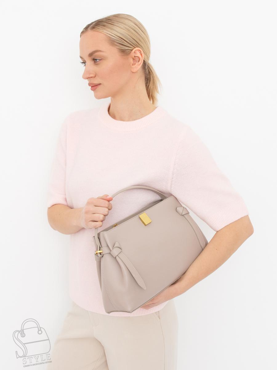 Сумка женская кожаная 2421-2Y beige Polina&Eiterou