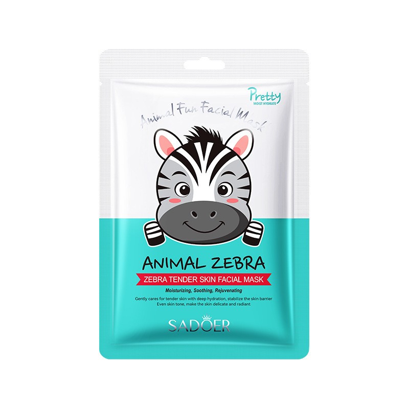 Маска для лица с гиалуроновой кислотой ЗЕБРА Sadoer Animal