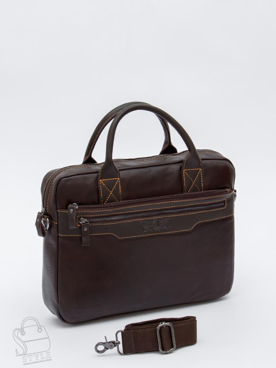 Портфель мужской кожаный 4100TR d.brown Tough Ruder