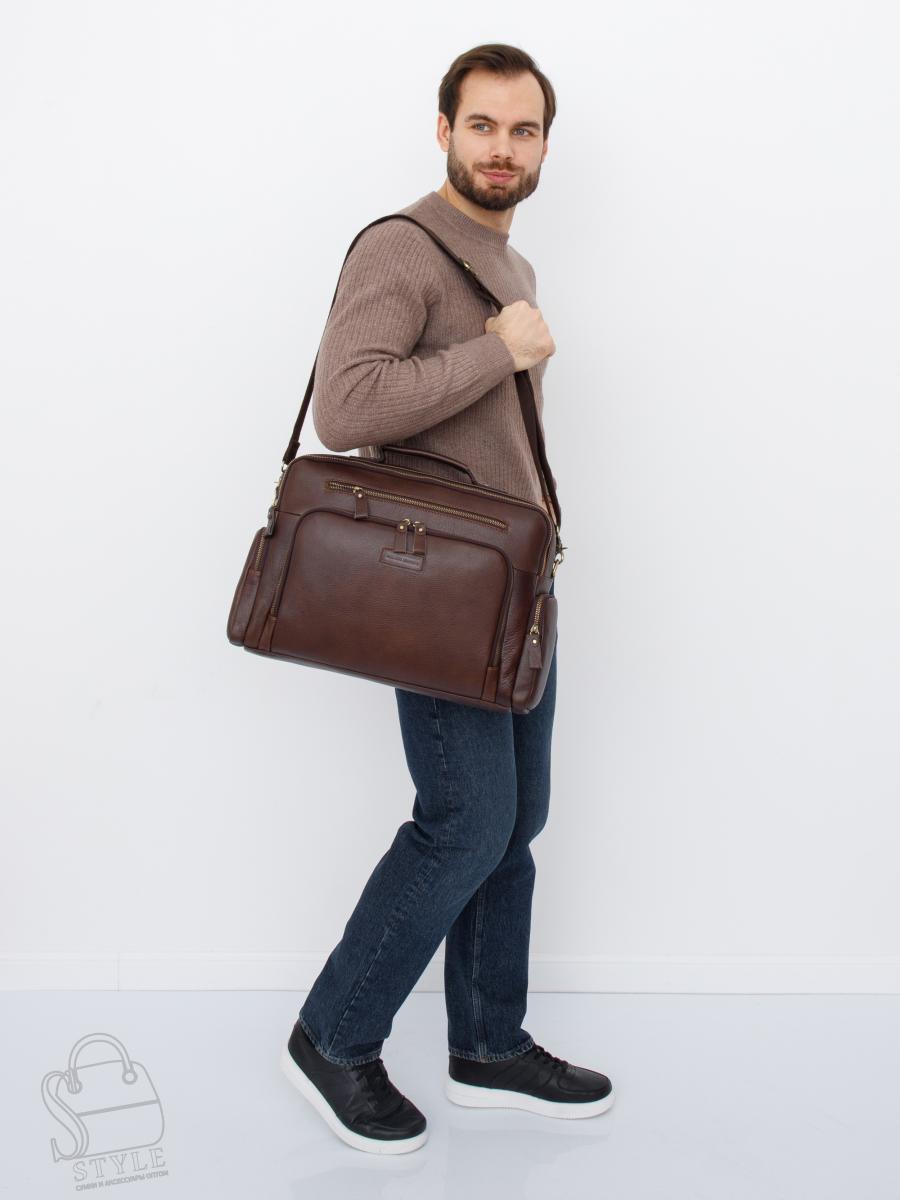 Портфель мужской кожаный 4226-1AM brown Allan Marco