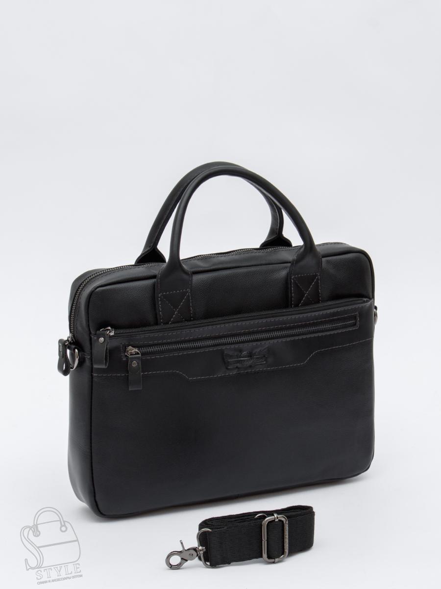 Портфель мужской кожаный 4100-1TR black Tough Ruder