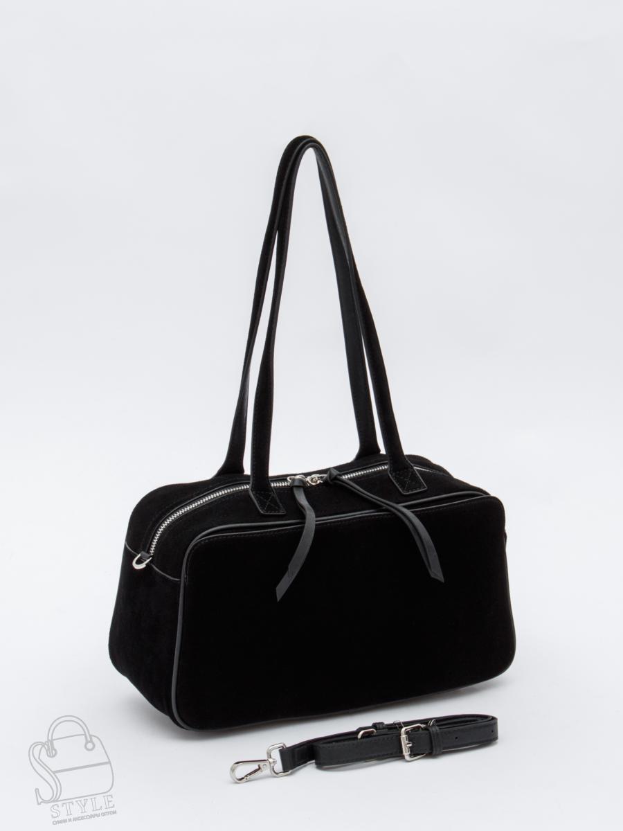 Сумка женская кожаная 8586F black Polina&Eiterou