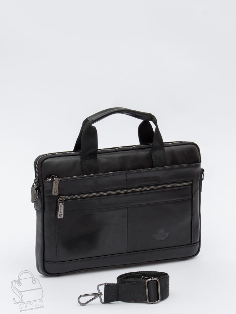 Портфель мужской кожаный 33772Z black Zinimsk