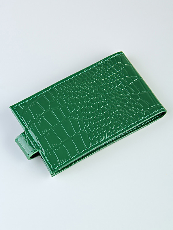 I-005 Кредитница с прорезью для пальца на кнопке (крокодил/нат. кожа)