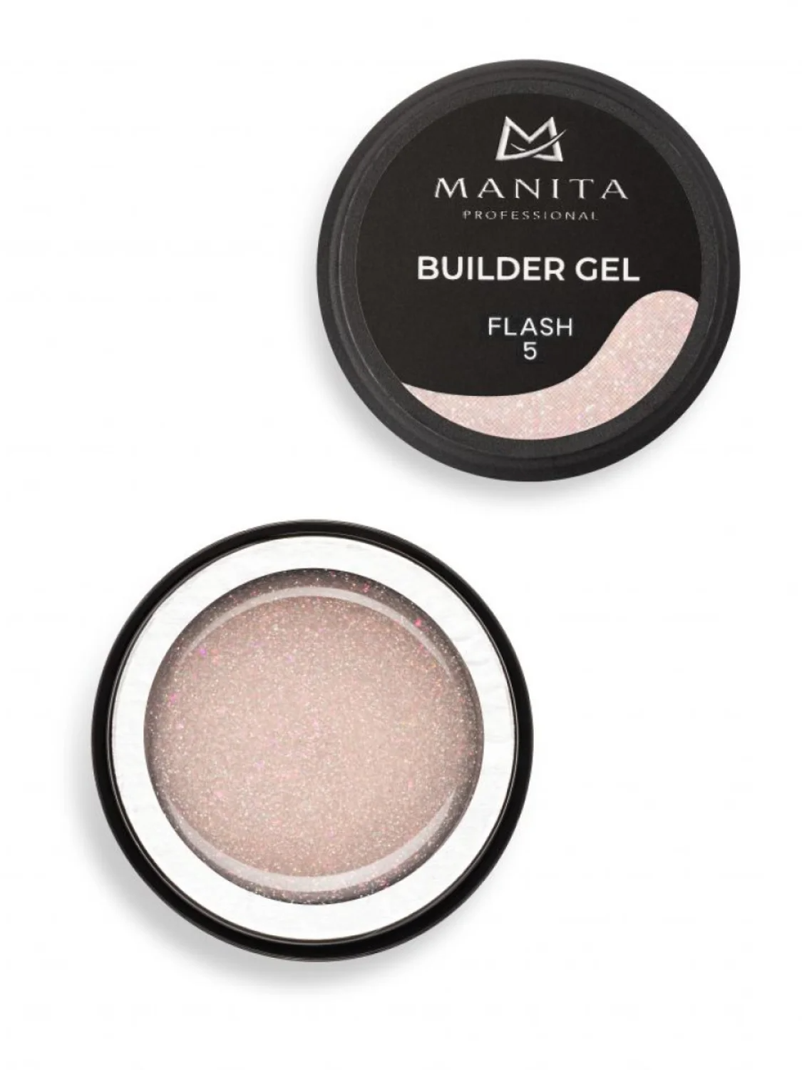 MANITA Гель моделирующий для ногтей с хлопьями юки / Builder Gel Flash №05, 15 мл 28222