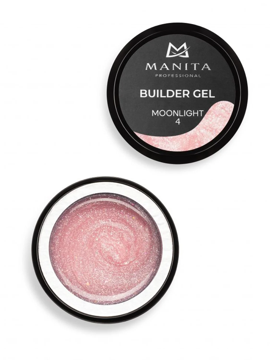 MANITA Гель моделирующий для ногтей с хлопьями юки / Builder Gel Moonlight №04, 15 мл 28227