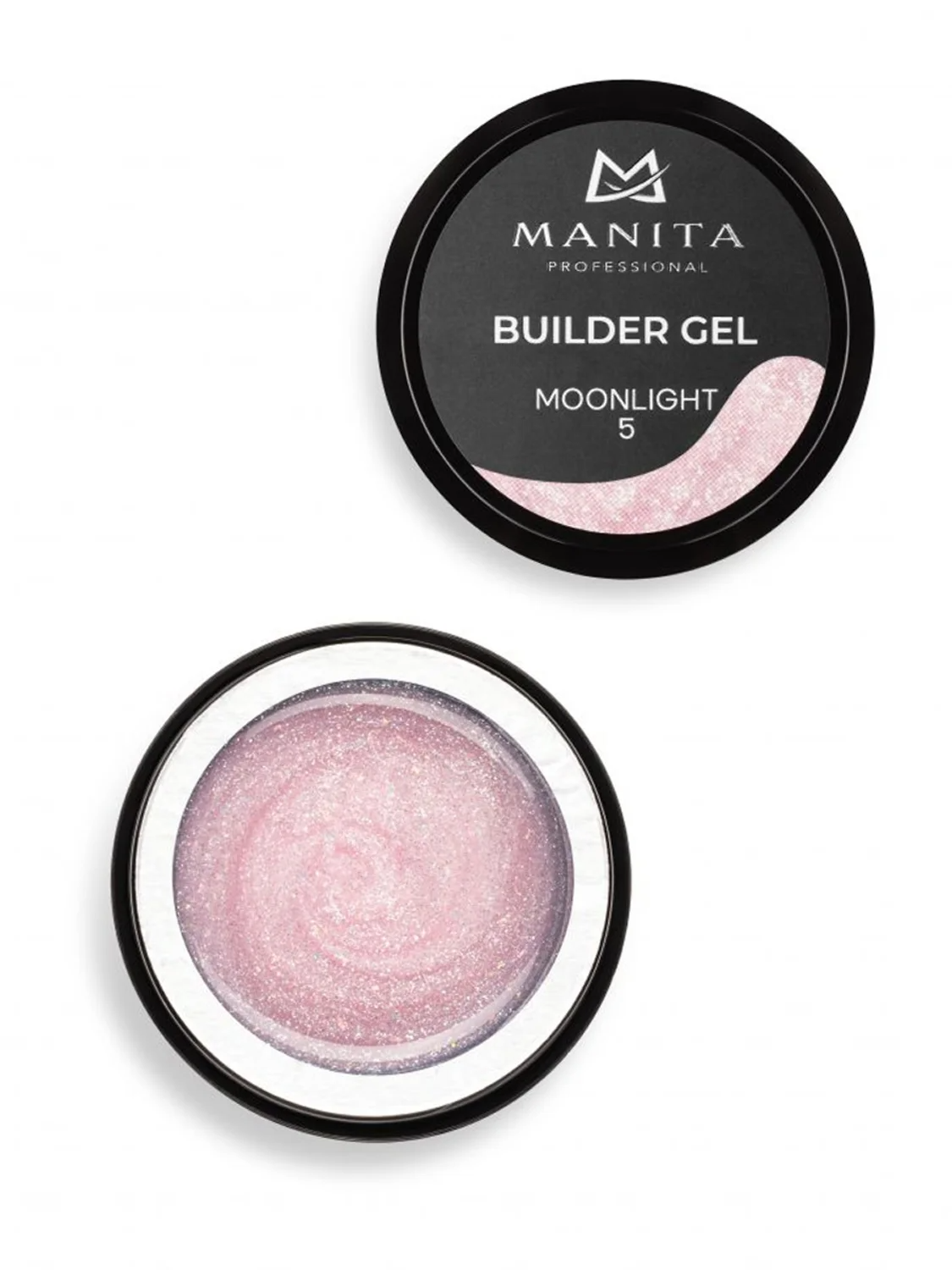 MANITA Гель моделирующий для ногтей с хлопьями юки / Builder Gel Moonlight №05, 15 мл 28228