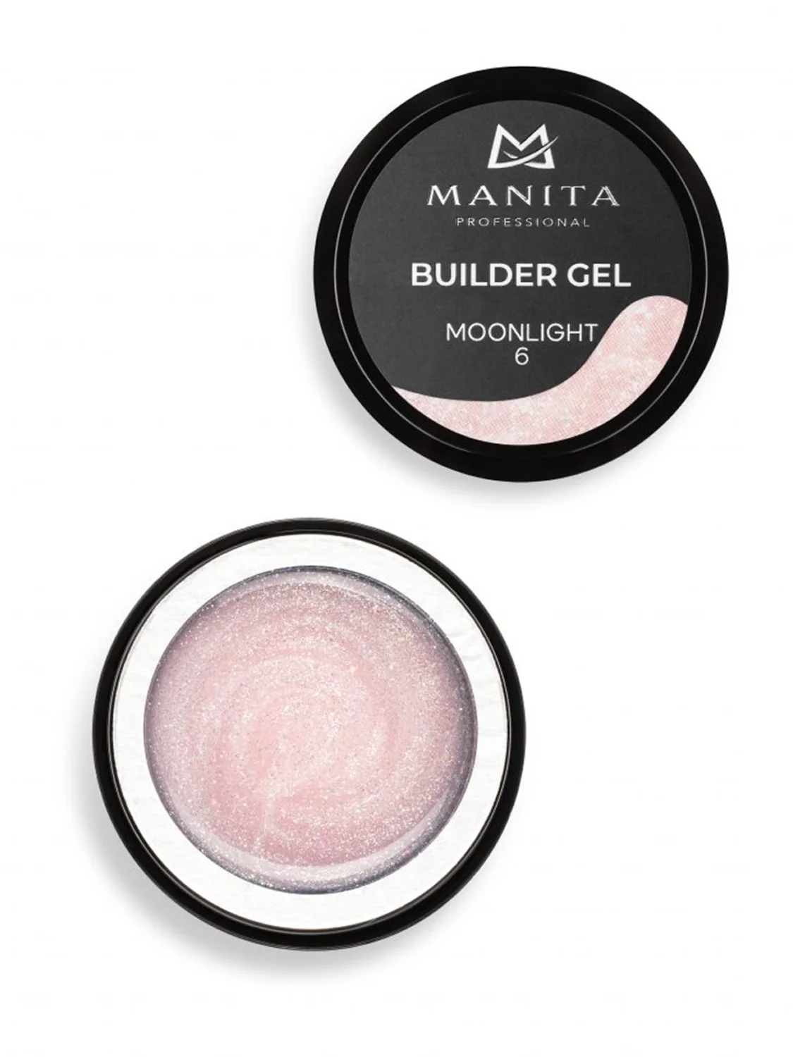 MANITA Гель моделирующий для ногтей с хлопьями юки / Builder Gel Moonlight №06, 15 мл 28229
