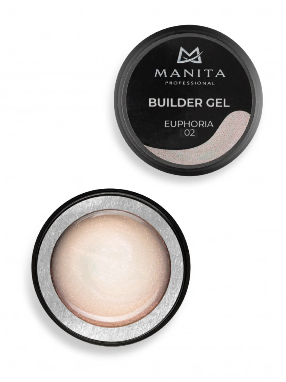MANITA Гель моделирующий для ногтей с хлопьями юки / Builder Gel Euphoria №02, 15 мл 28101