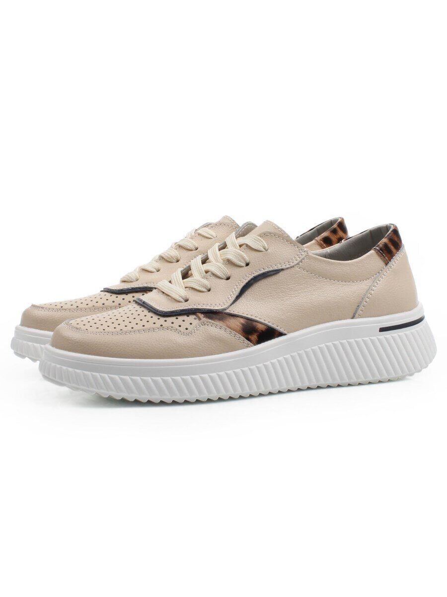 03-C930-2A BEIGE Полуботинки спортивные женские (натуральная кожа)