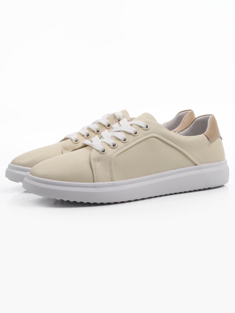03-C935-2 BEIGE Кеды женские (натуральная кожа)