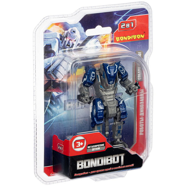 306 р. 581 р. Трансформер 2в1 BONDIBOT Bondibon, робот-леопард, метал. детали, CRD 13,8х5,2х18,6 см, арт.E2002-01.