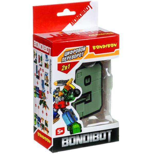 217 р. 413 р. Трансформер 2в1 BONDIBOT Bondibon BOX 10,5х6х15,5 см, цифра
