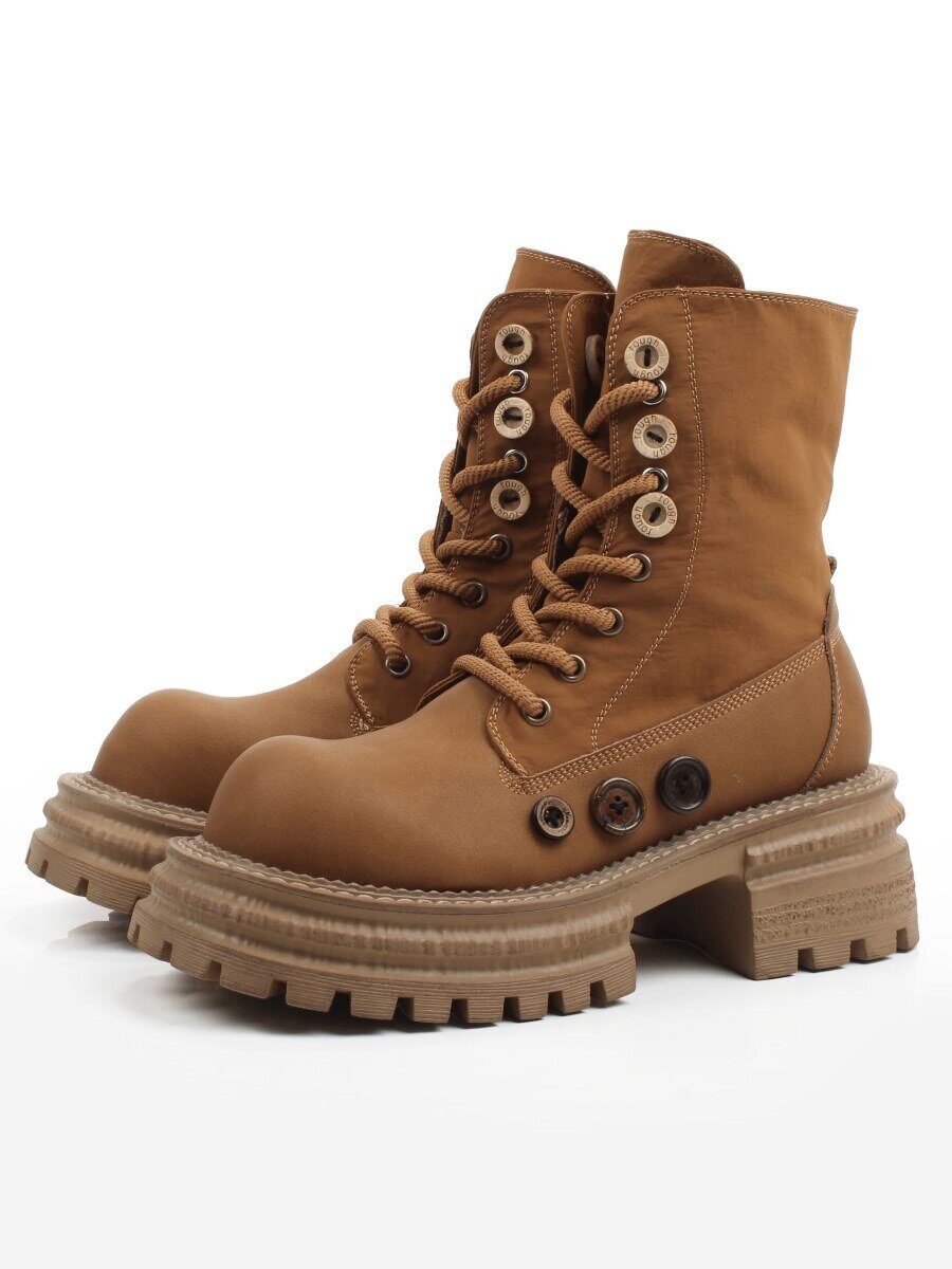 01-WXP913-33 YELLOW/BROWN Ботинки демисезонные женские (натуральная кожа (нубук), текстиль)