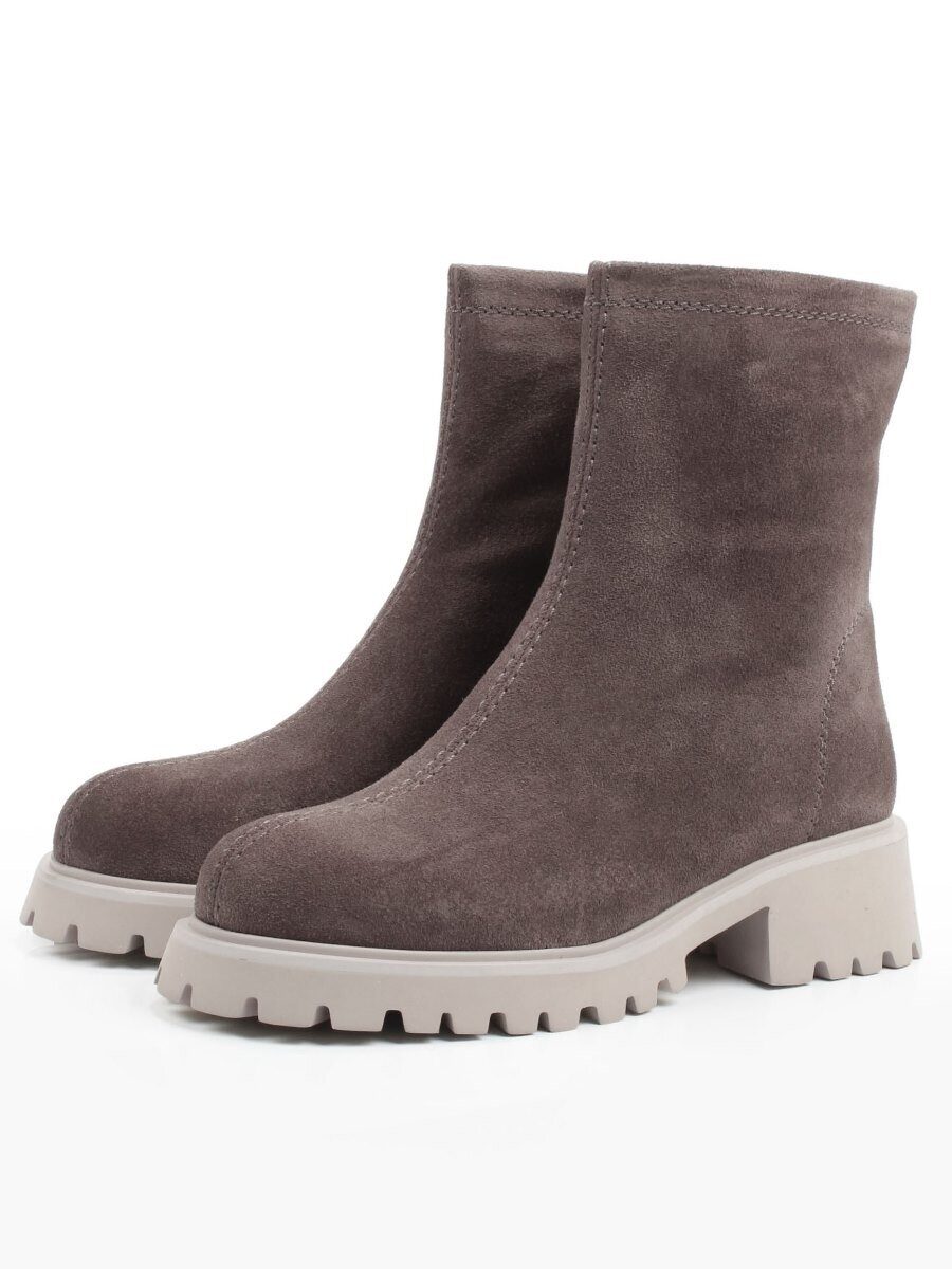 01-XXP759-18 GREY/BEIGE Ботинки демисезонные женские (натуральная замша, байка)