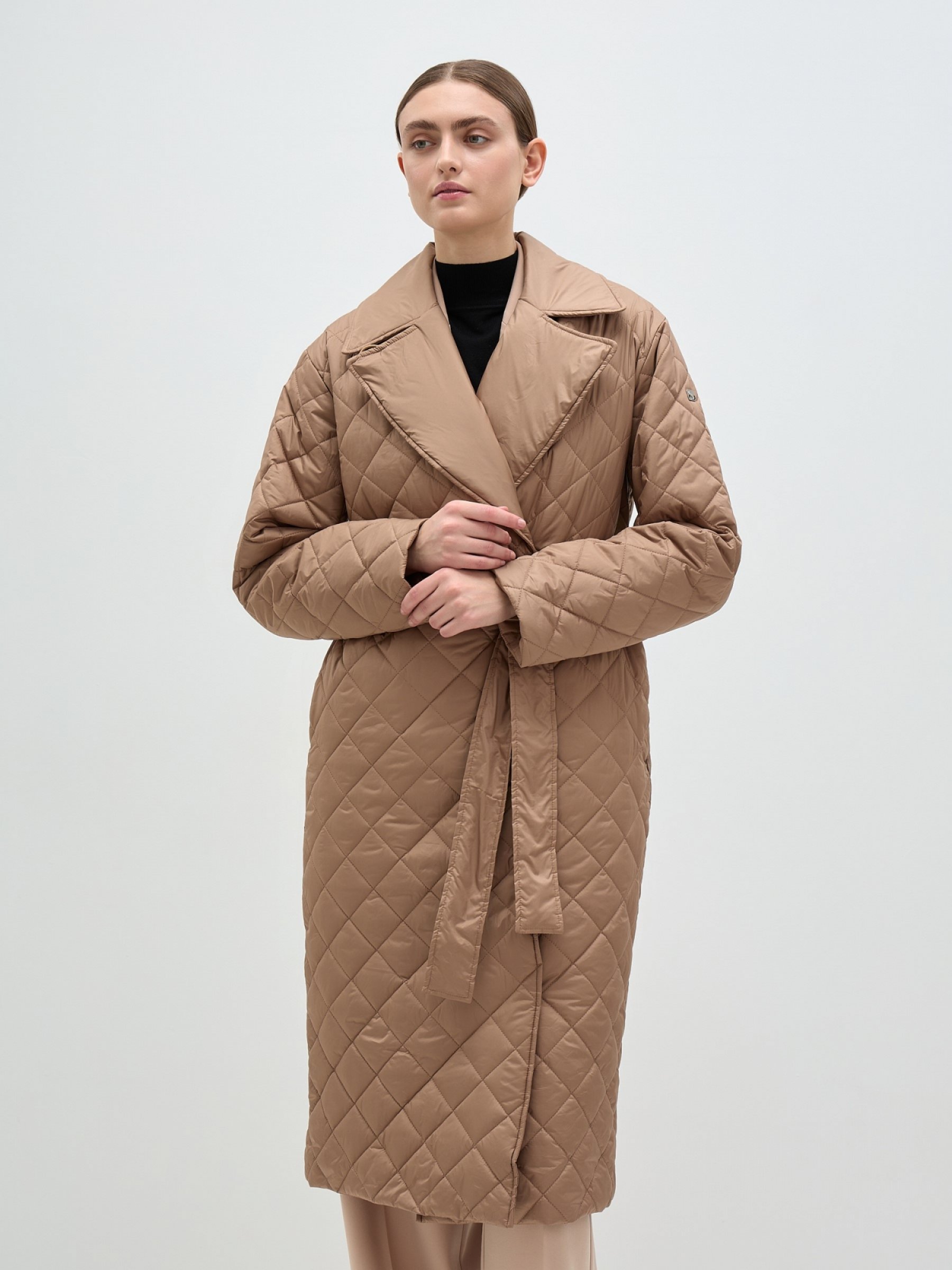 Утепленное пальто SL 240103 - almond