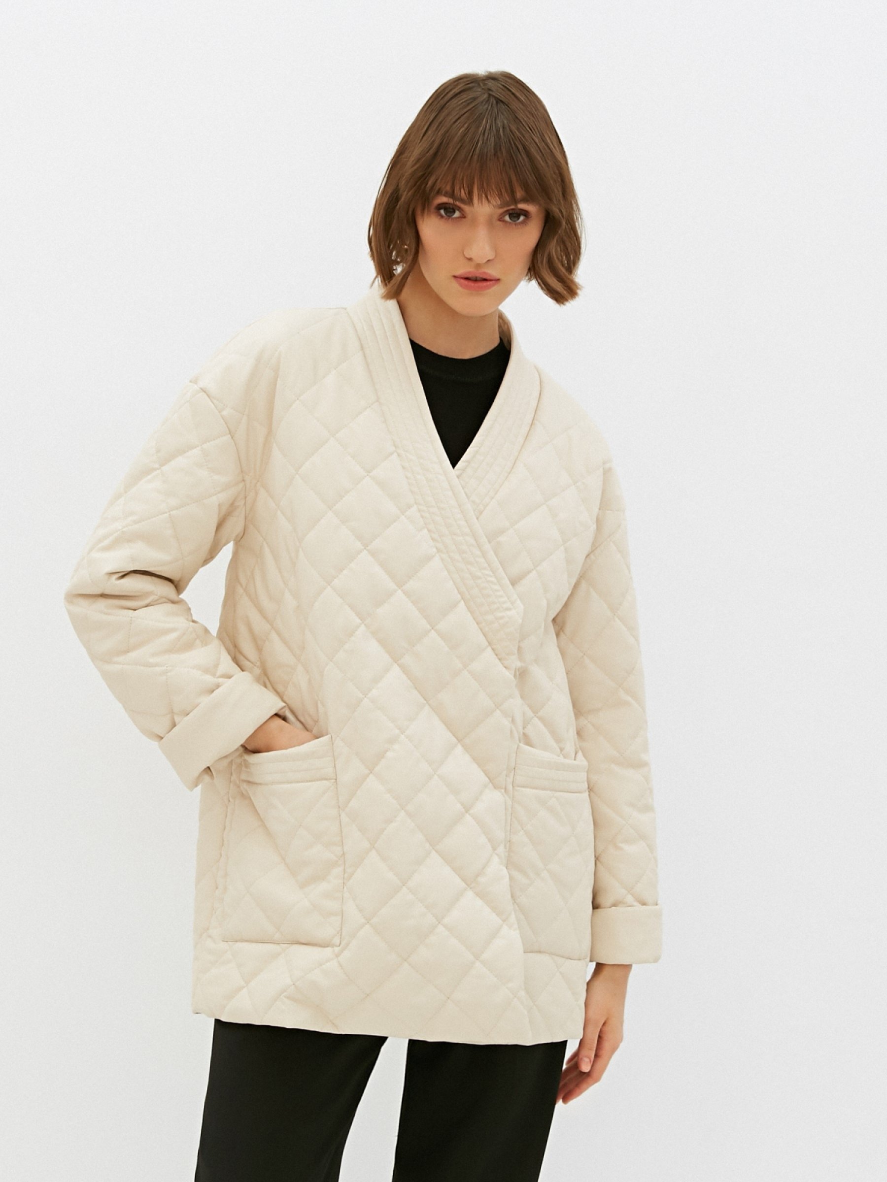 Утепленное Полупальто SS 220105 - cold sand