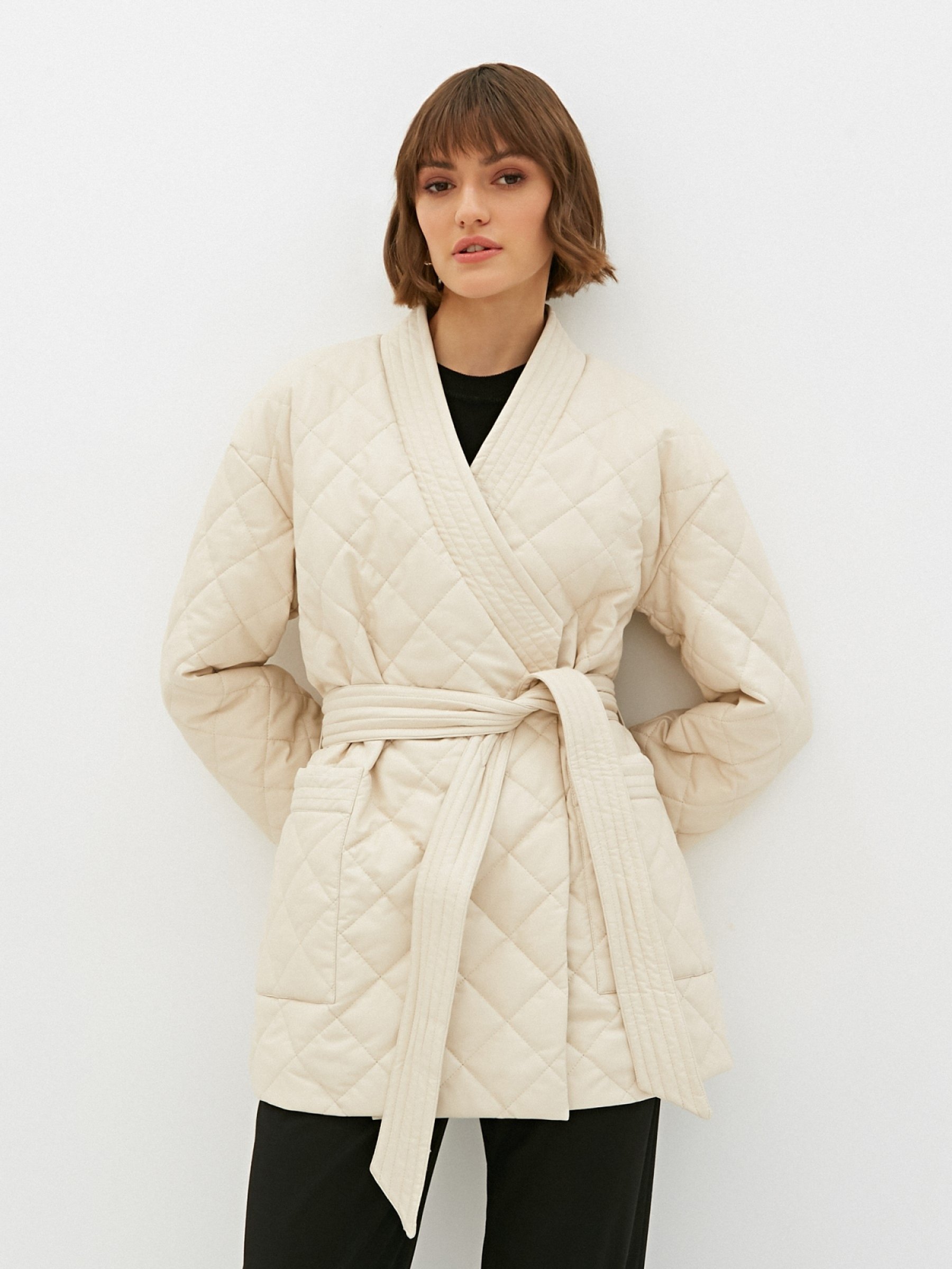 Утепленное Полупальто SS 220105 - cold sand
