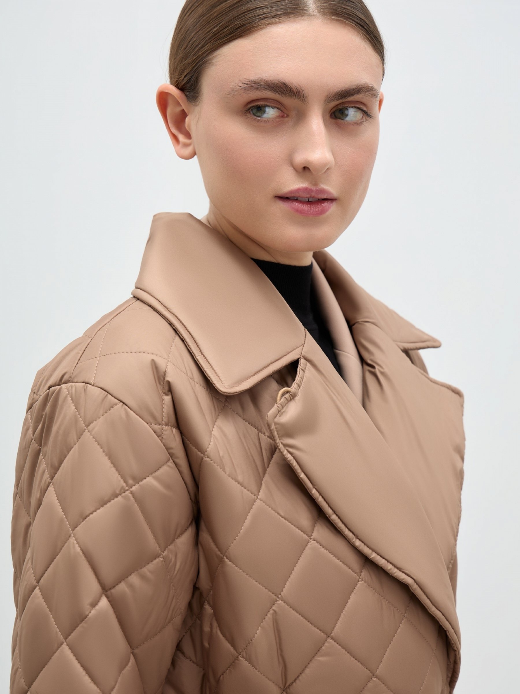 Утепленное пальто SL 240103 - almond