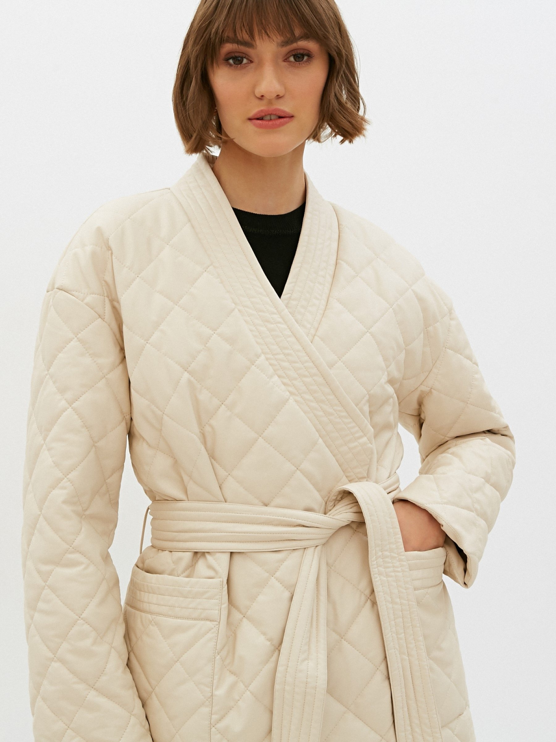 Утепленное Полупальто SS 220105 - cold sand