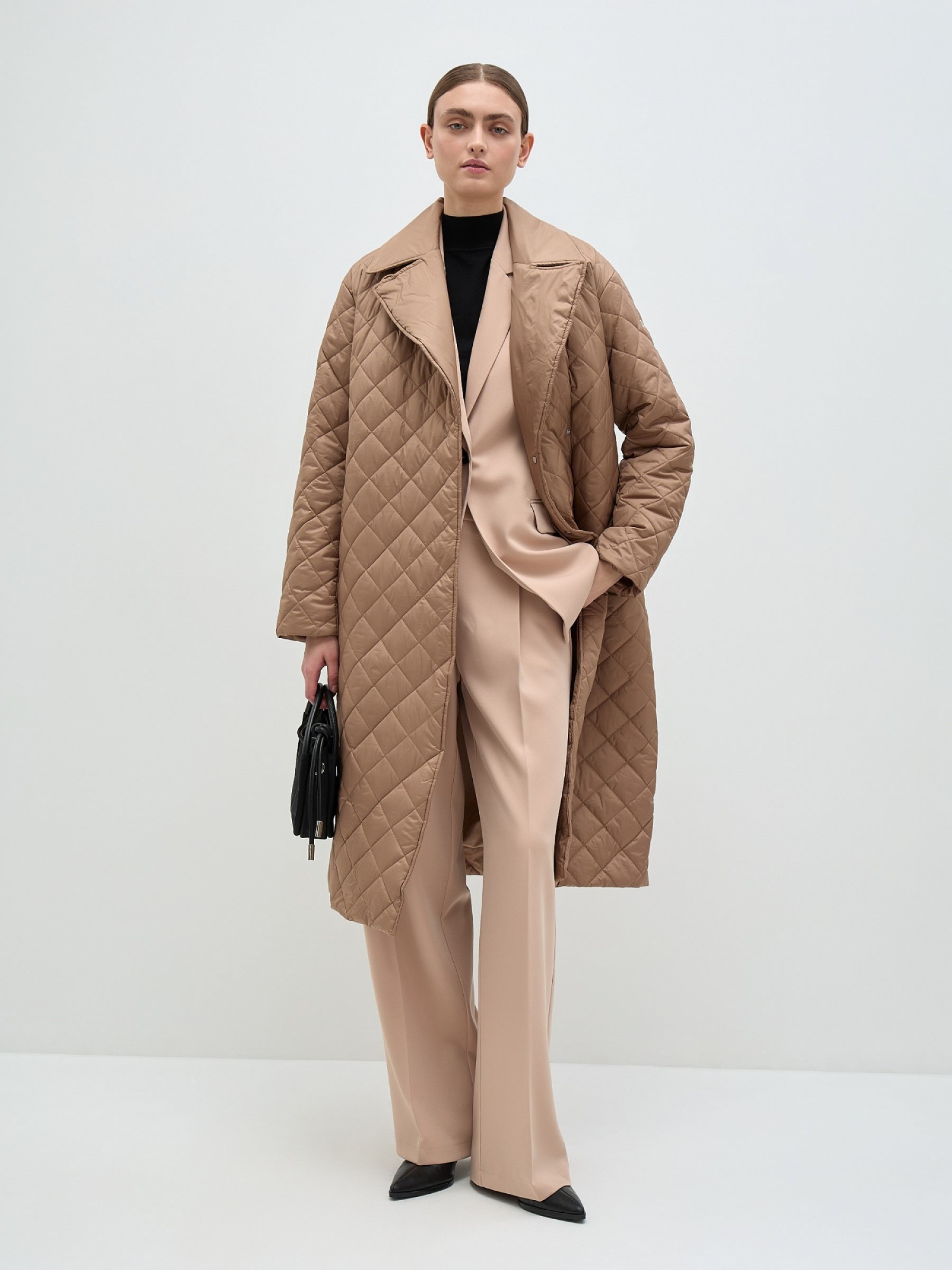 Утепленное пальто SL 240103 - almond