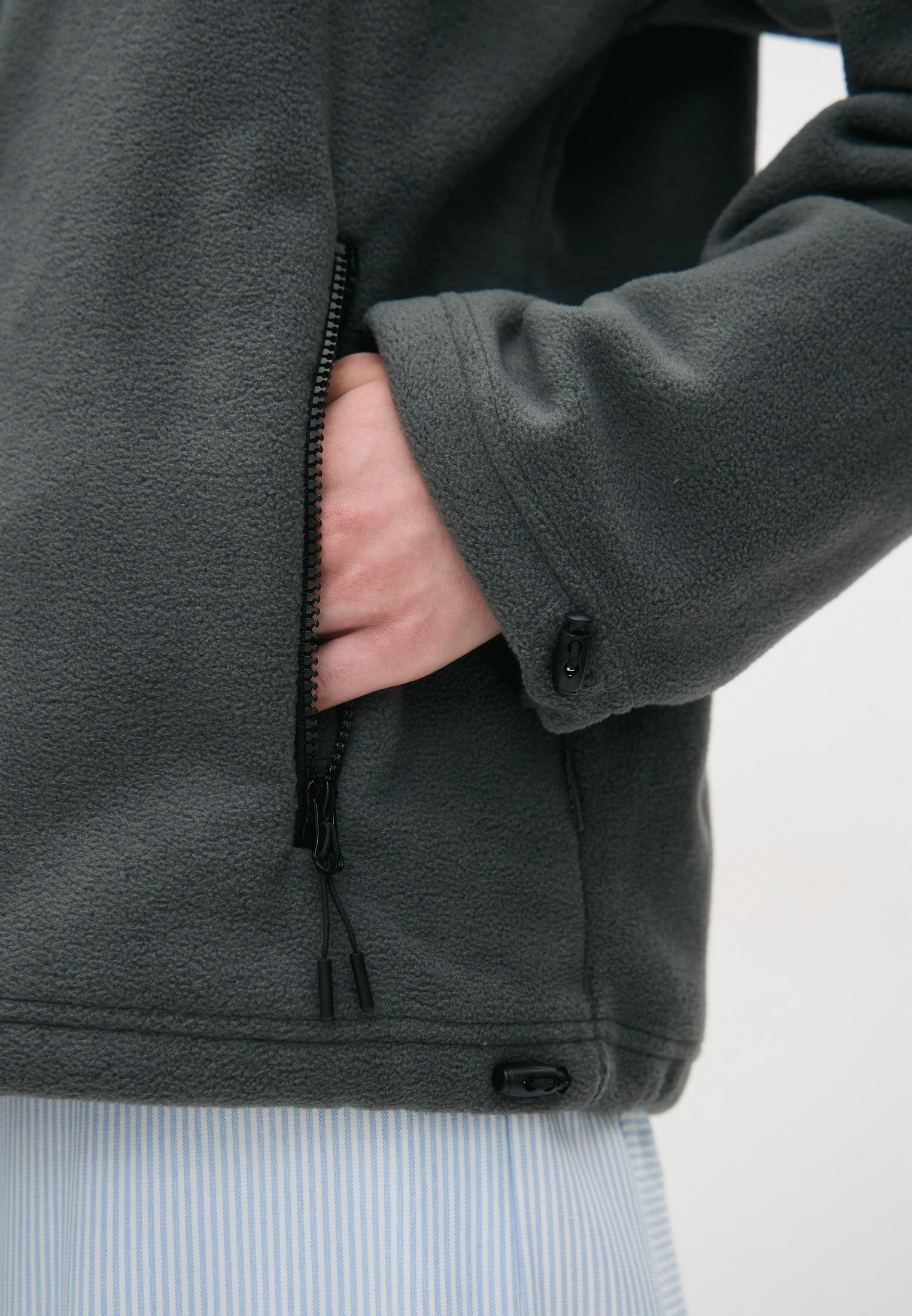 Толстовка oversize 26234-545 флис темно-серый